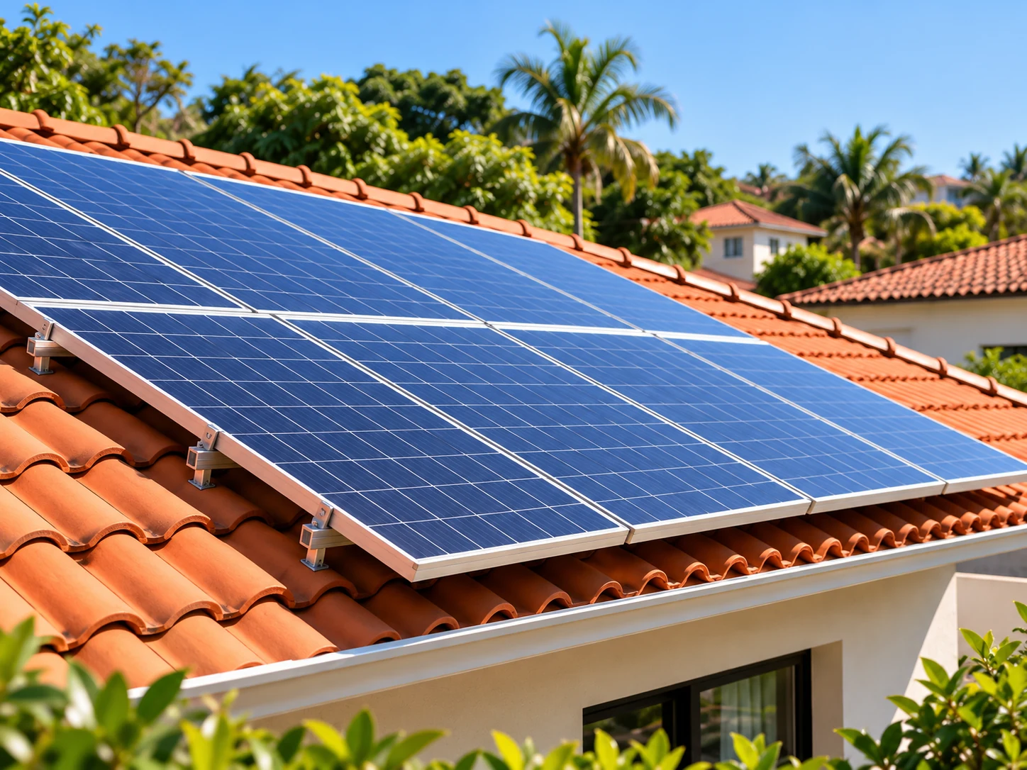 Imagem ilustrativa de módulos solares sobre telhado residencial